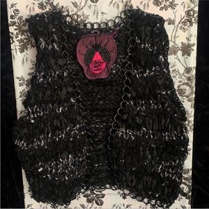 Whimsigoth Festival Ribbon and Chain Vest Size XS